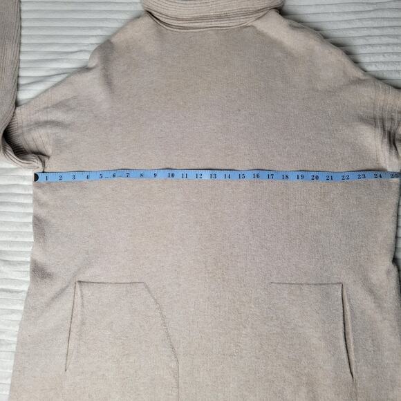 Cyrus‎ Women’s XL Beige Cowl Neck Sweater Long Sleeve Pullover Pocket Capsule - Picture 4 of 9